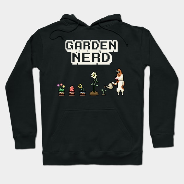 Garden Nerd Gardening Pixel Art Hoodie by Foxxy Merch